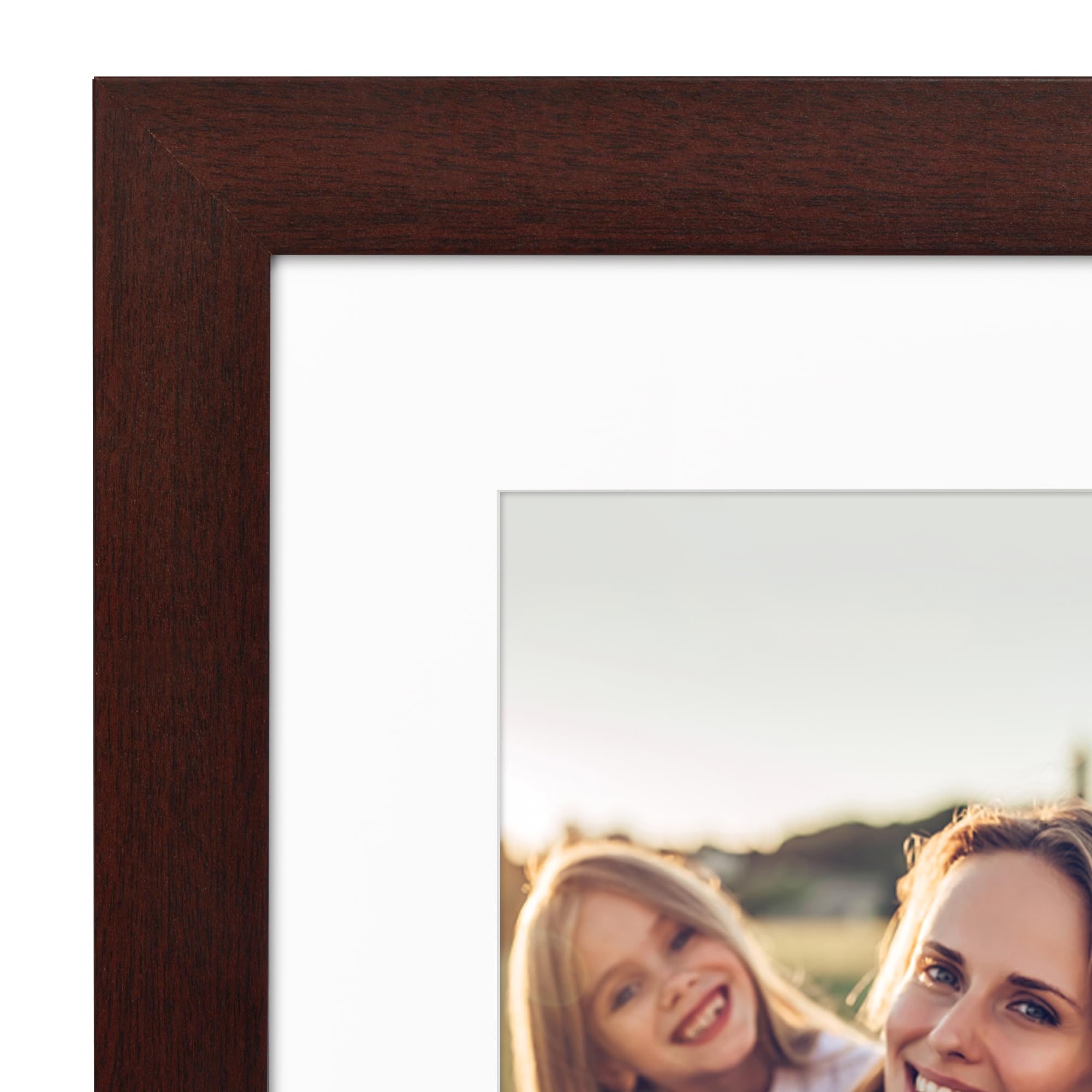 Americanflat 8x10 Picture Frame with Shatter-Resistant Glass - Use as 5x7 Frame with Mat or Display 8x10 Photo Without Mat - Hud